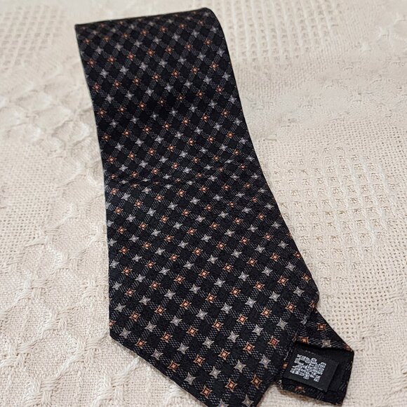 Conte di Milano Black Blue Red Designer 4" W 100% Silk Vintage Necktie Tie 56" - Picture 2 of 9